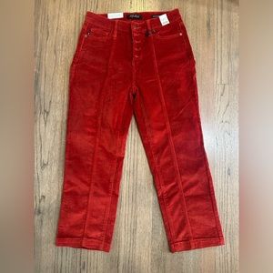 Judy Blue High Waist Ankle Straight Corduroy Rust Colored Pants-NWT-Size 9